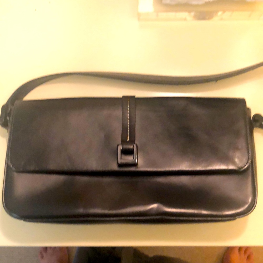 Ann Taylor handbag or clutch in black leather